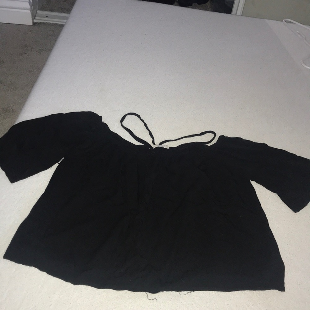 Black off the shoulder top
